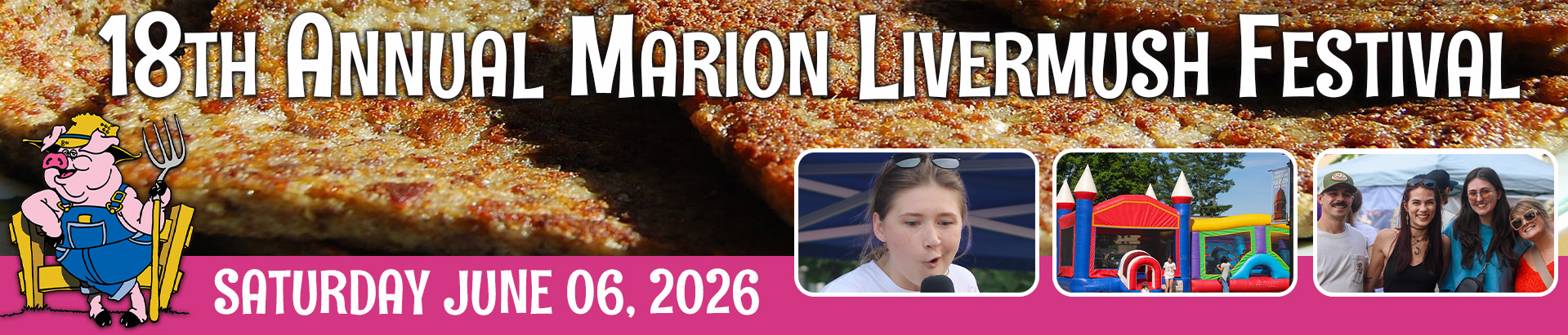 Image of Livermush, with the festival logo on top and scenes from last year